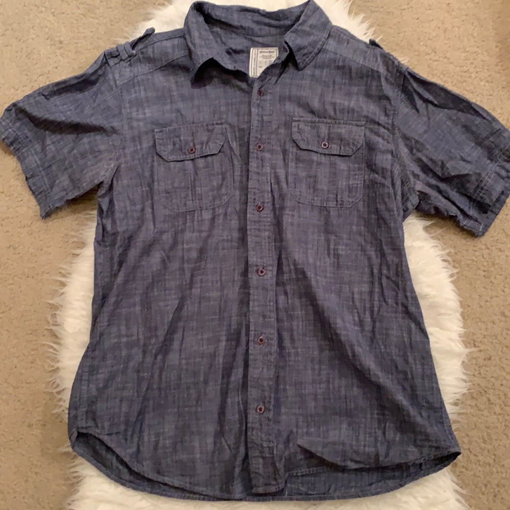 Gray button up dress shirt